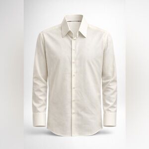 Men’s Ivory Textured Dress Shirt - French Cuffs – Size 3XL